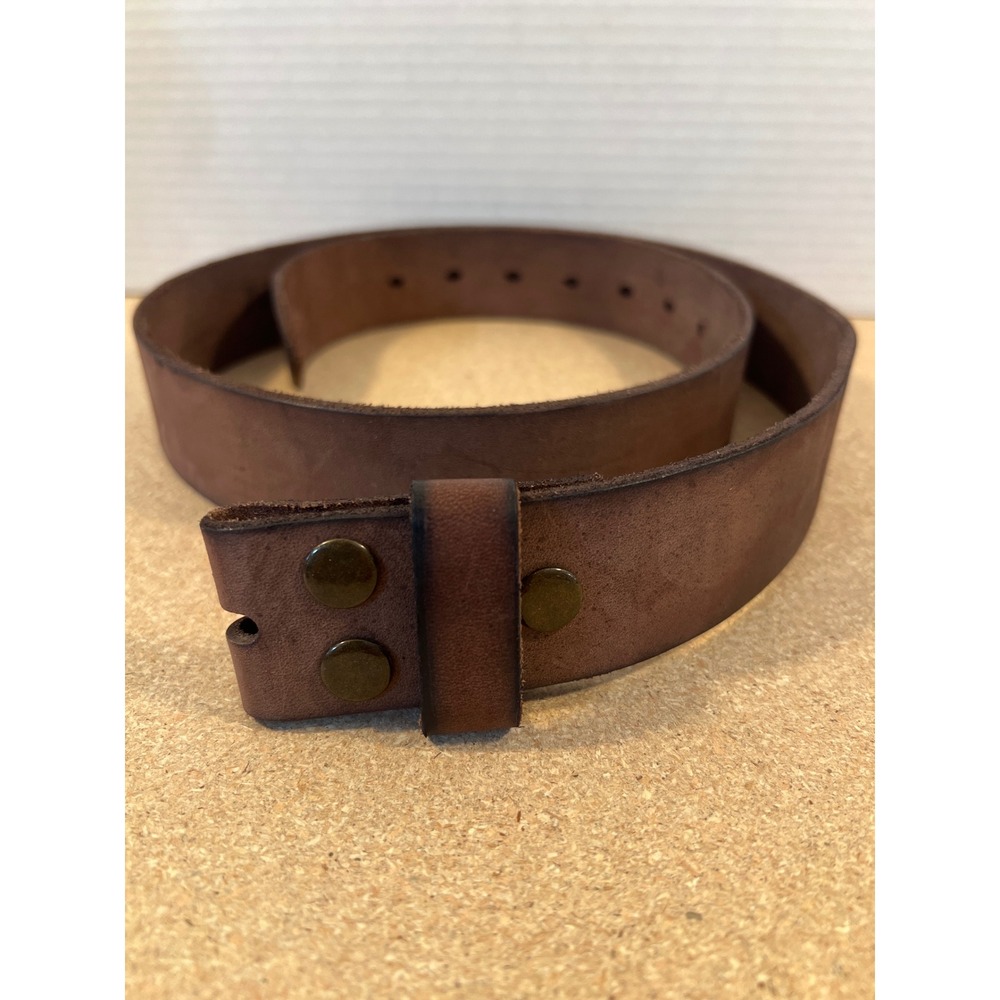NPET Senmi Mens Brown Full Grain Leather Belt Strap Snap On Distressed BZ030 36